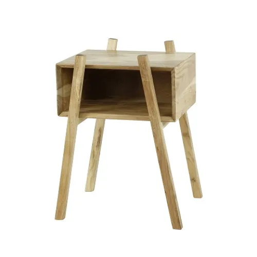 Nachttisch Miki | offenes Fach | Akazie massiv | naturell