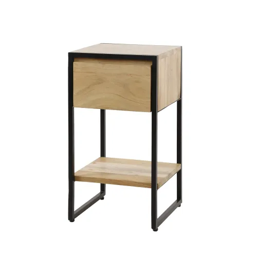 Nachttisch Naoki | mit Schubkasten | Akazie massiv | natur