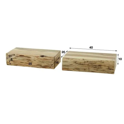 Nachttisch Nivia 2er Set | mit Schubkasten | Akazie massiv | 30/40x20 | verschiedene Größen