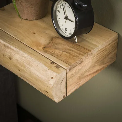 Nachttisch Nivia 2er Set | mit Schubkasten | Akazie massiv | 30/40x20 | verschiedene Größen