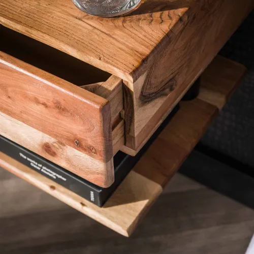 Nachttisch Oni | mit Schubkasten | Akazie massiv | natur