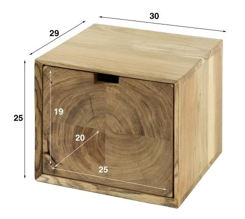 Nachttisch Pandora | mit Schubkasten | Akazienholz | natur