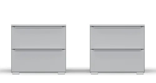Nachttisch Set Monostar | 2-teilig | mit Schubkästen | seidengrau | 47 cm x 43 cm x 42 cm