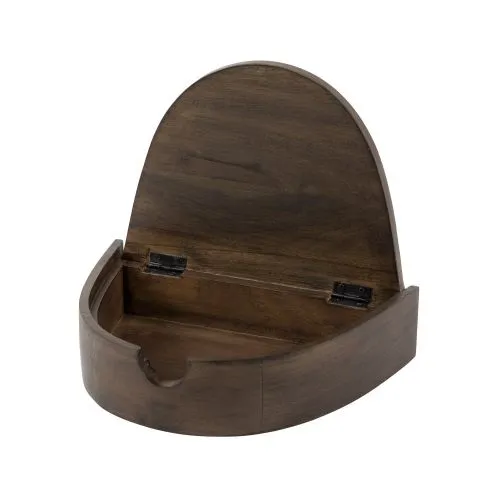 Nachttisch set Naga | 2-teilig | mit Klappe | Akazie massiv | glaze braun