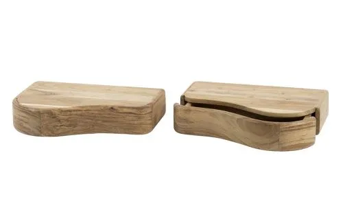 Nachttisch Set Talga | 2-teilig | mit Schubkasten | Akazienholz | Natur