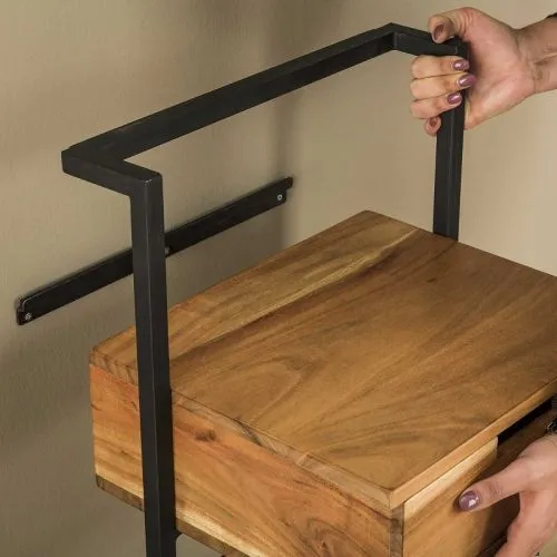 Nachttisch Solag | mit Schubkasten | Akazie massiv | natur