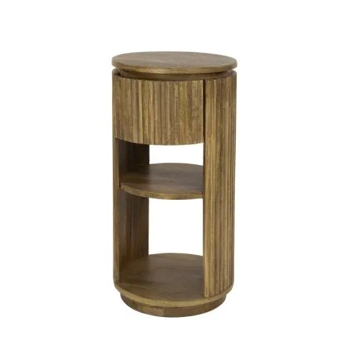 Nachttisch Talga | mit Schubkasten | Mangoholz massiv | sandfarbe