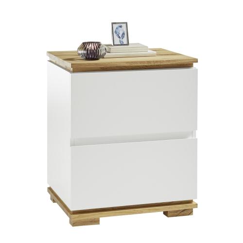 Nachttisch Tunis | Eiche massiv / weiß