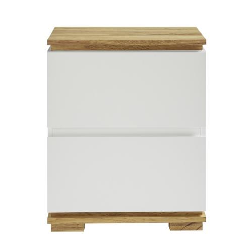 Nachttisch Tunis | Eiche massiv / weiß
