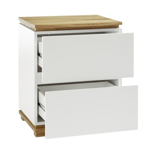 Nachttisch Tunis | Eiche massiv / weiß