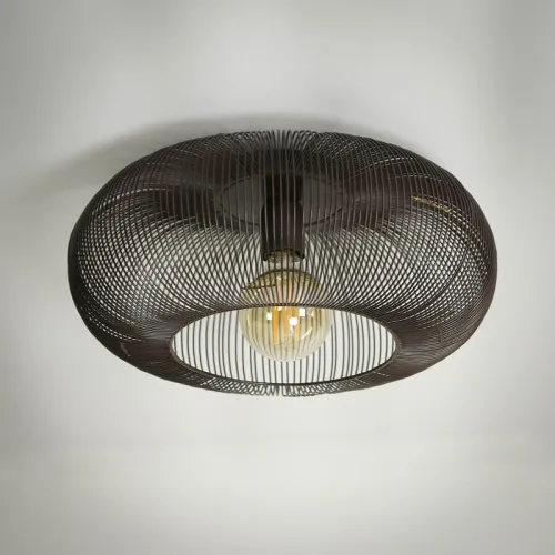 Pendellampe Fandu | Drahtschirm Ø43 | schwarz / Nickel