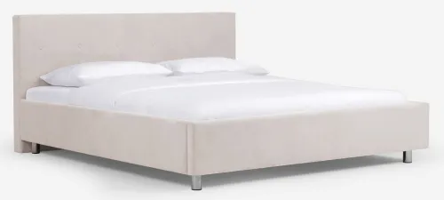 Polsterbett Aster | mit Kopfteil | perlweiß | 140x220
