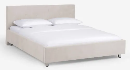 Polsterbett Aster | mit Kopfteil | perlweiß | 200x210