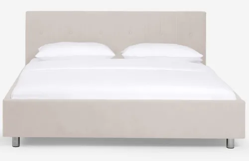 Polsterbett Aster | mit Kopfteil | perlweiß | 200x210