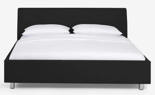 Polsterbett Aster | mit Kopfteil | tiefschwarz | 120x200