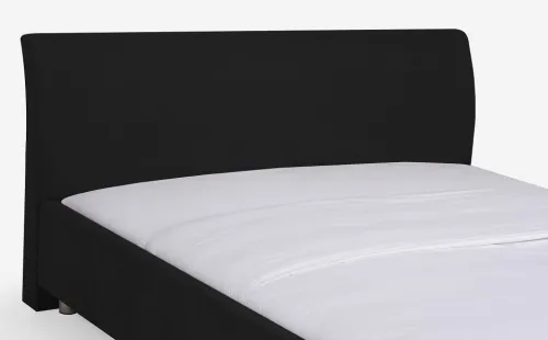 Polsterbett Aster | mit Kopfteil | tiefschwarz | 120x200