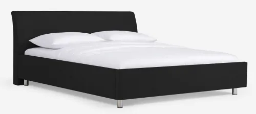Polsterbett Aster | mit Kopfteil | tiefschwarz | 140x200