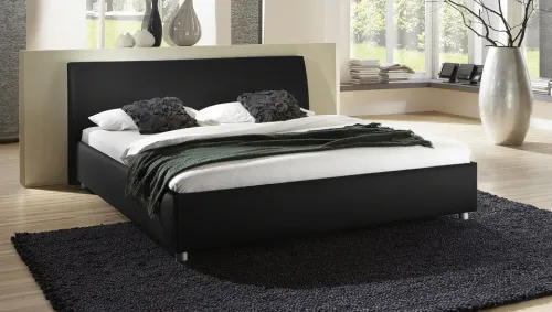 Polsterbett Aster | mit Kopfteil | tiefschwarz | 180x220