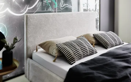 Polsterbett Avola | Cord | beige | 140 x 200 cm