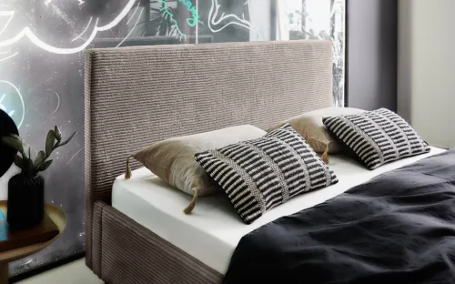 Polsterbett Avola | Cord | taupe braun | 140 x 200 cm