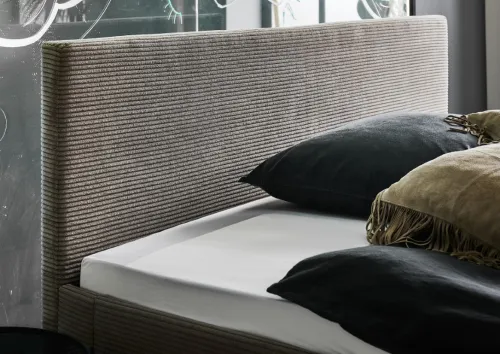 Polsterbett Avola | Cord | taupe braun | 180 x 200 cm