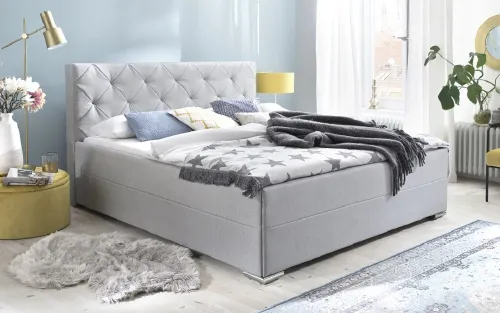 Polsterbett Chicago | hellgrau | 180 x 200 cm