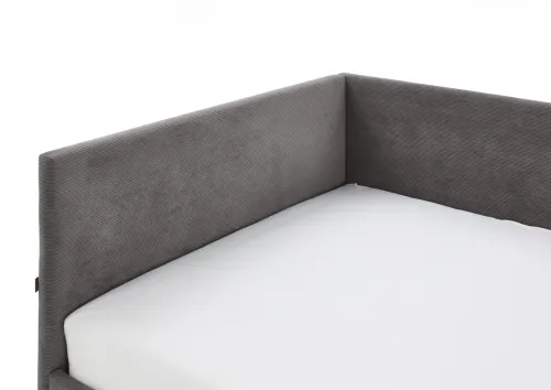 Polsterbett Cool | anthrazit | 120 x 200 cm | mit Rückenteil | ohne Matratze