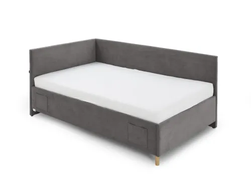 Polsterbett Cool inkl. Bettkasten | anthrazit | 120 x 200 cm | mit Rückenteil | ohne Matratze