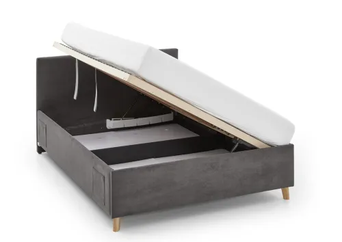 Polsterbett Cool inkl. Bettkasten | anthrazit | 120 x 200 cm | ohne Rückenteil | mit Matratze