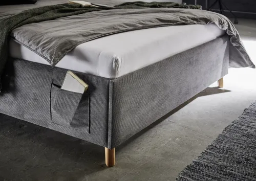 Polsterbett Cool inkl. Bettkasten | anthrazit | 120 x 200 cm | ohne Rückenteil | mit Matratze