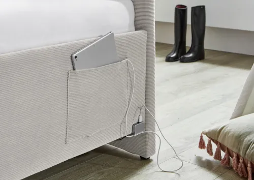 Polsterbett Cool inkl. Bettkasten | nata | 120 x 200 cm | mit Rückenteil | ohne Matratze