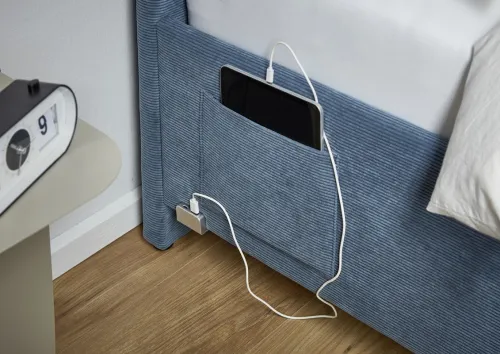 Polsterbett Cool inkl. Bettkasten | ocean | 90 x 200 cm | mit Rückenteil | ohne Matratze