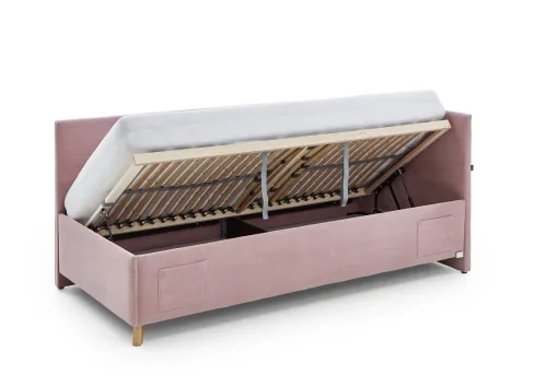 Polsterbett Cool inkl. Bettkasten | rose | 90 x 200 cm | mit Rückenteil | ohne Matratze