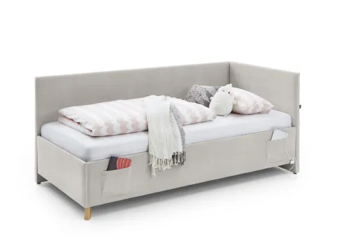 Polsterbett Cool | nata | 90 x 200 cm | mit Rückenteil | mit Matratze