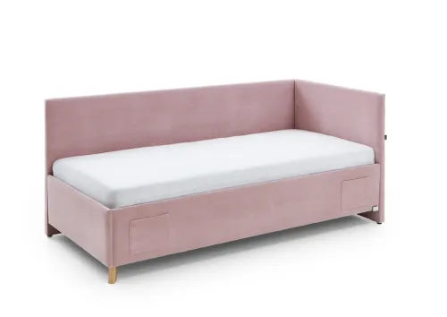 Polsterbett Cool | rose | 120 x 200 cm | mit Rückenteil & mit Matratze