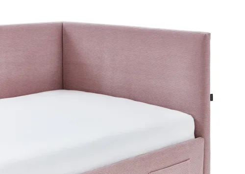 Polsterbett Cool | rose | 90 x 200 cm | mit Rückenteil & mit Matratze