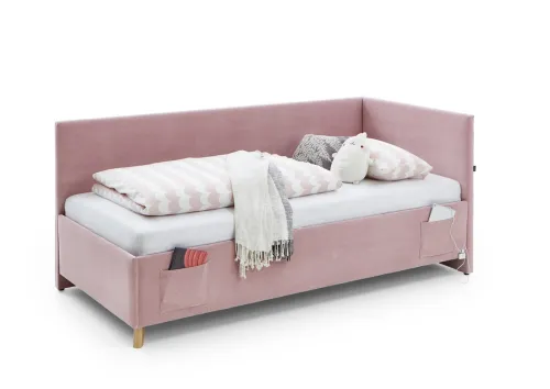 Polsterbett Cool | rose | 90 x 200 cm | mit Rückenteil | ohne Matratze