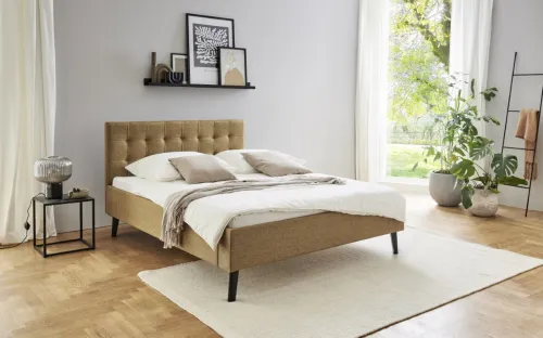 Polsterbett Empire | ocker | 140 x 200 cm