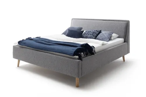 Polsterbett Frieda | grau | 140 x 200 cm | mit Lattenrost & Bettkasten