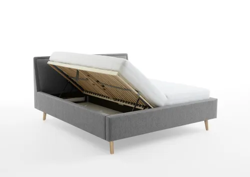 Polsterbett Frieda | grau | 140 x 200 cm | ohne Lattenrost & Bettkasten