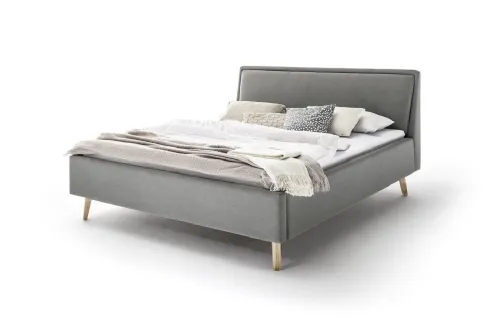 Polsterbett Frieda | hellgrau | 140 x 200 cm | ohne Lattenrost & Bettkasten