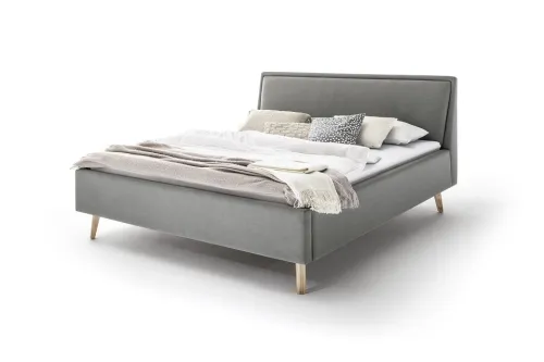 Polsterbett Frieda | hellgrau | 180 x 200 cm | ohne Lattenrost & Bettkasten