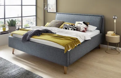 Polsterbett Frieda | ocean | 160 x 200 cm | mit Lattenrost & Bettkasten