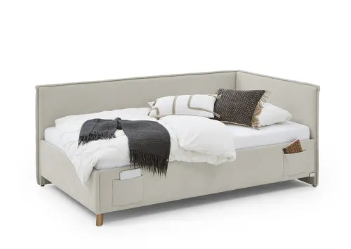 Polsterbett Fun | beige | 140 x 200 cm | mit Rückenteil | ohne Bettkasten | ohne Matratze