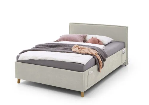 Polsterbett Fun | beige | 140 x 200 cm | ohne Rückenteil | mit Bettkasten | ohne Matratze
