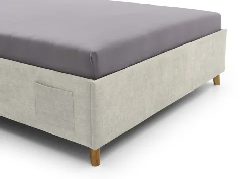 Polsterbett Fun | beige | 90 x 200 cm | ohne Rückenteil | mit Bettkasten & mit Matratze