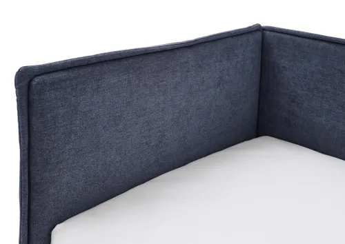 Polsterbett Fun | dunkelblau | 120 x 200 cm | mit Rückenteil | ohne Bettkasten | ohne Matratze