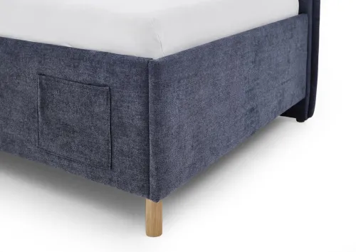 Polsterbett Fun | dunkelblau | 140 x 200 cm | mit Rückenteil | mit Bettkasten | mit Matratze
