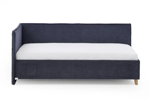 Polsterbett Fun | dunkelblau | 140 x 200 cm | mit Rückenteil | ohne Bettkasten | ohne Matratze