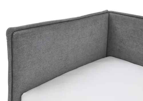 Polsterbett Fun | grau | 140 x 200 cm | mit Rückenteil | ohne Bettkasten | mit Matratze